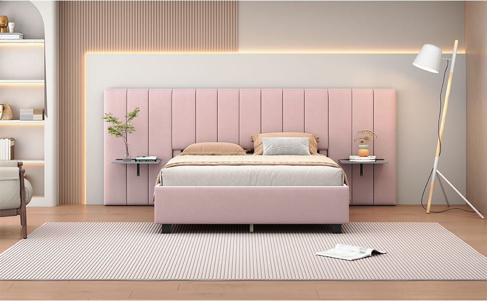 Upholstered Platform Bed With Big Headboard - The Sleep Loft - Online Mattress Showroom NYC