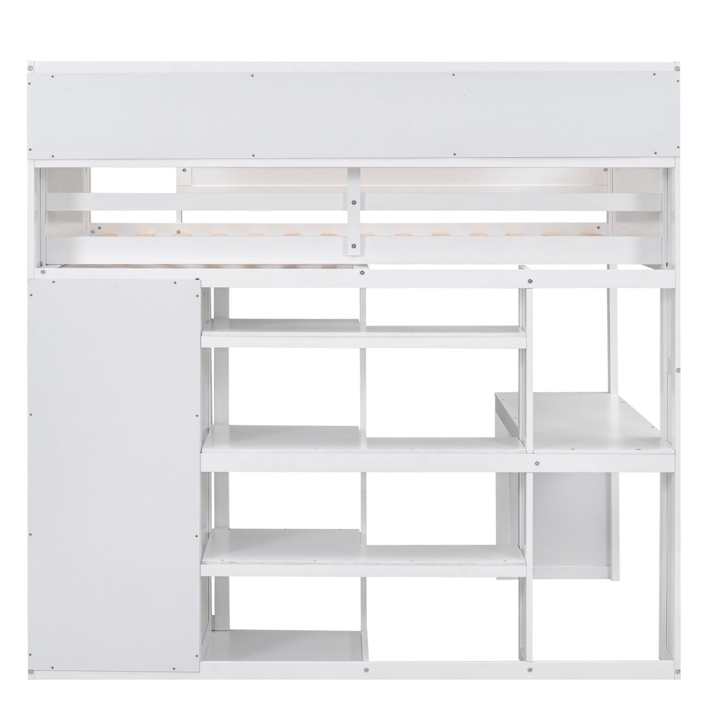 Loft Bed With Built In Desk, Storage Shelves, And Wardrobe - The Sleep Loft - Online Mattress Showroom NYC