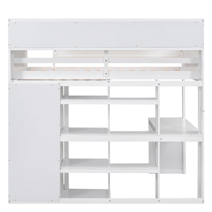 Loft Bed With Built In Desk, Storage Shelves, And Wardrobe - The Sleep Loft - Online Mattress Showroom NYC