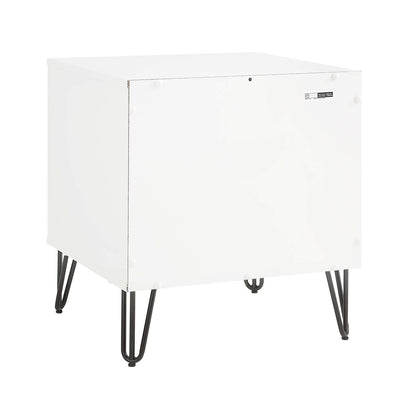Dumbo - Fluted Nightstand With 1 Drawer - Gray / White - The Sleep Loft - Online Mattress Showroom NYC