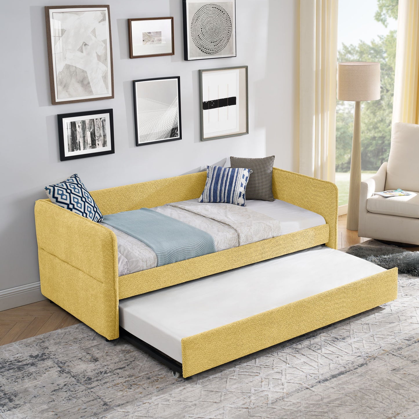 Upholstered Daybed With Pop Up Trundle - The Sleep Loft - Online Mattress Showroom NYC