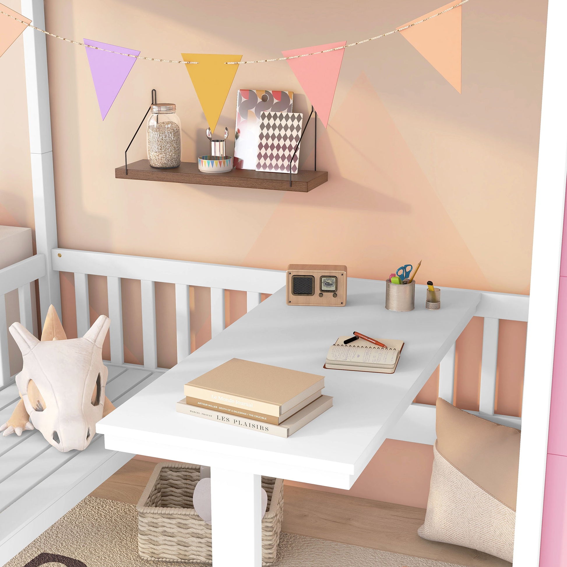 Twin Over Twin Bunk Bed With Changeable Table, Bunk Bed Turn Into Upper Bed And Down Desk - The Sleep Loft - Online Mattress Showroom NYC