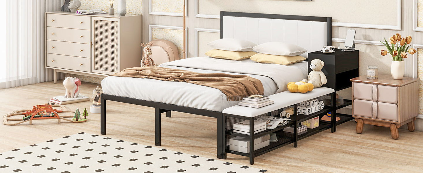Platform Bed With 2 Tier Storage Shelves, Storage Cabinet - The Sleep Loft - Online Mattress Showroom NYC