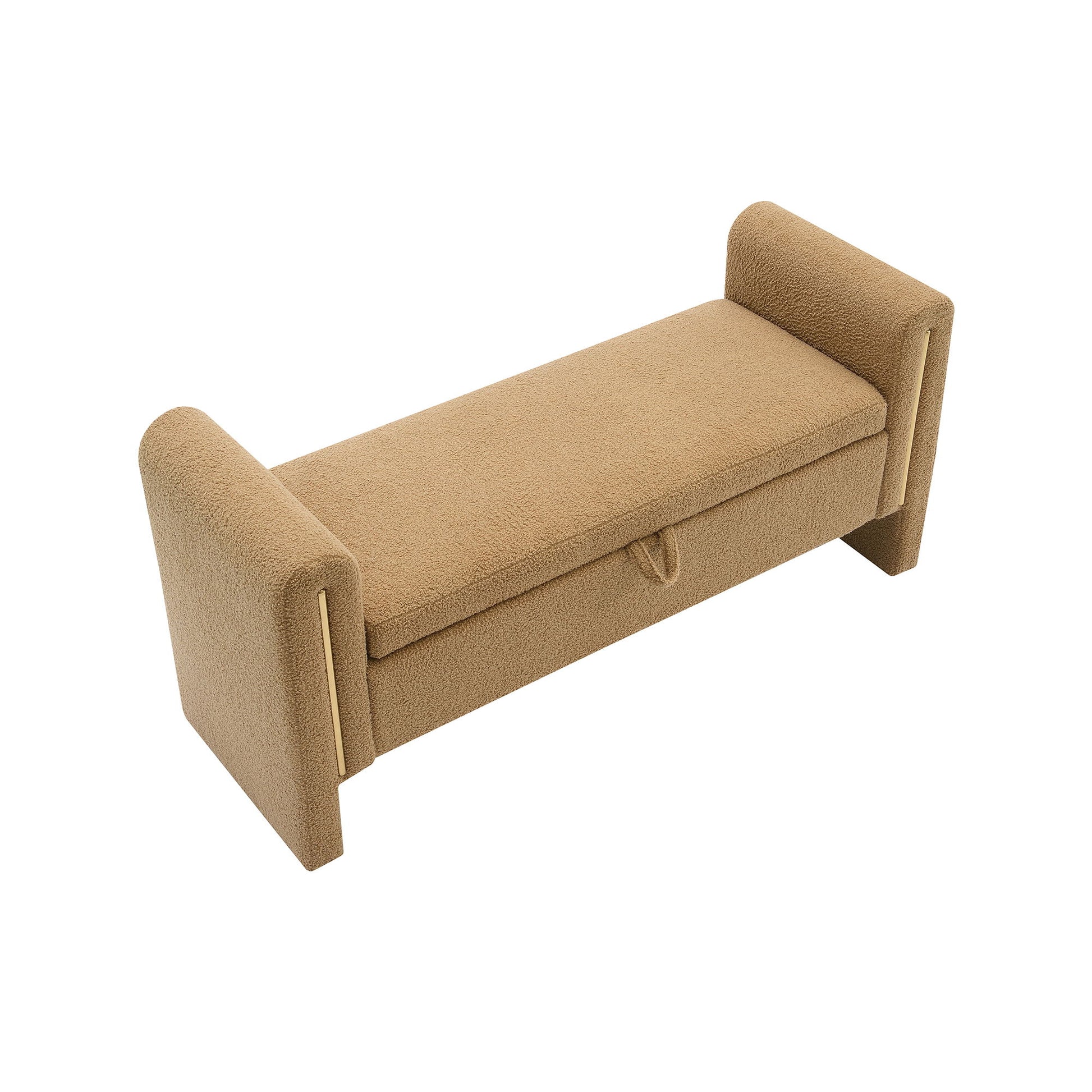 Modern Teddy Upholstered Large Bed End Bench With Arms And Storage - The Sleep Loft - Online Mattress Showroom NYC