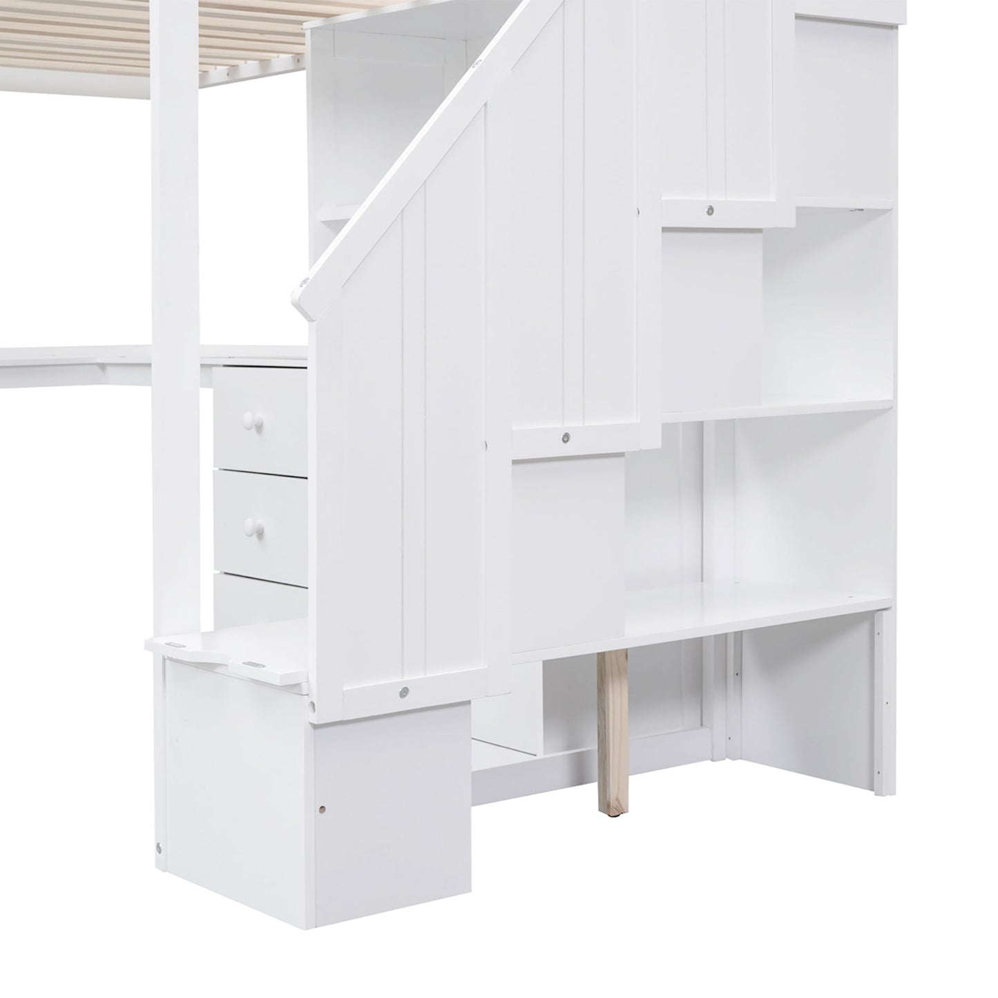 Loft Bed With L Shaped Desk, Drawers, Cabinet, And Storage Staircase - The Sleep Loft - Online Mattress Showroom NYC
