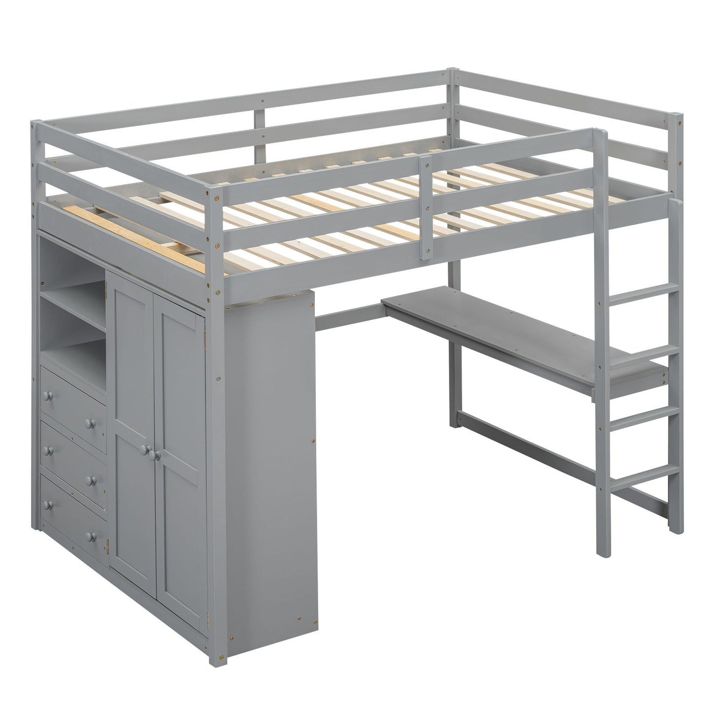 Loft Bed With Built In Wardrobe, Shelves And Drawers - The Sleep Loft - Online Mattress Showroom NYC