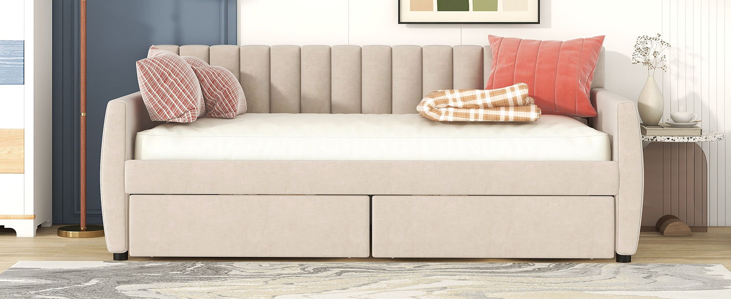 Upholstered Daybed With Slat Support - The Sleep Loft - Online Mattress Showroom NYC