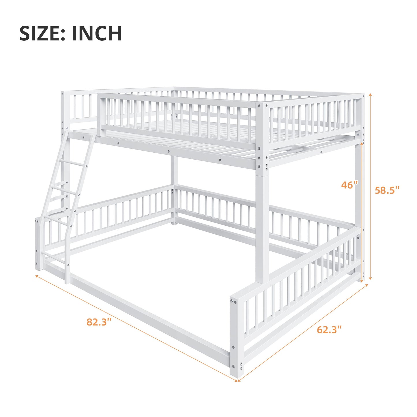 Bunk Bed Frame With Ladder And Safety Guardrails - The Sleep Loft - Online Mattress Showroom NYC