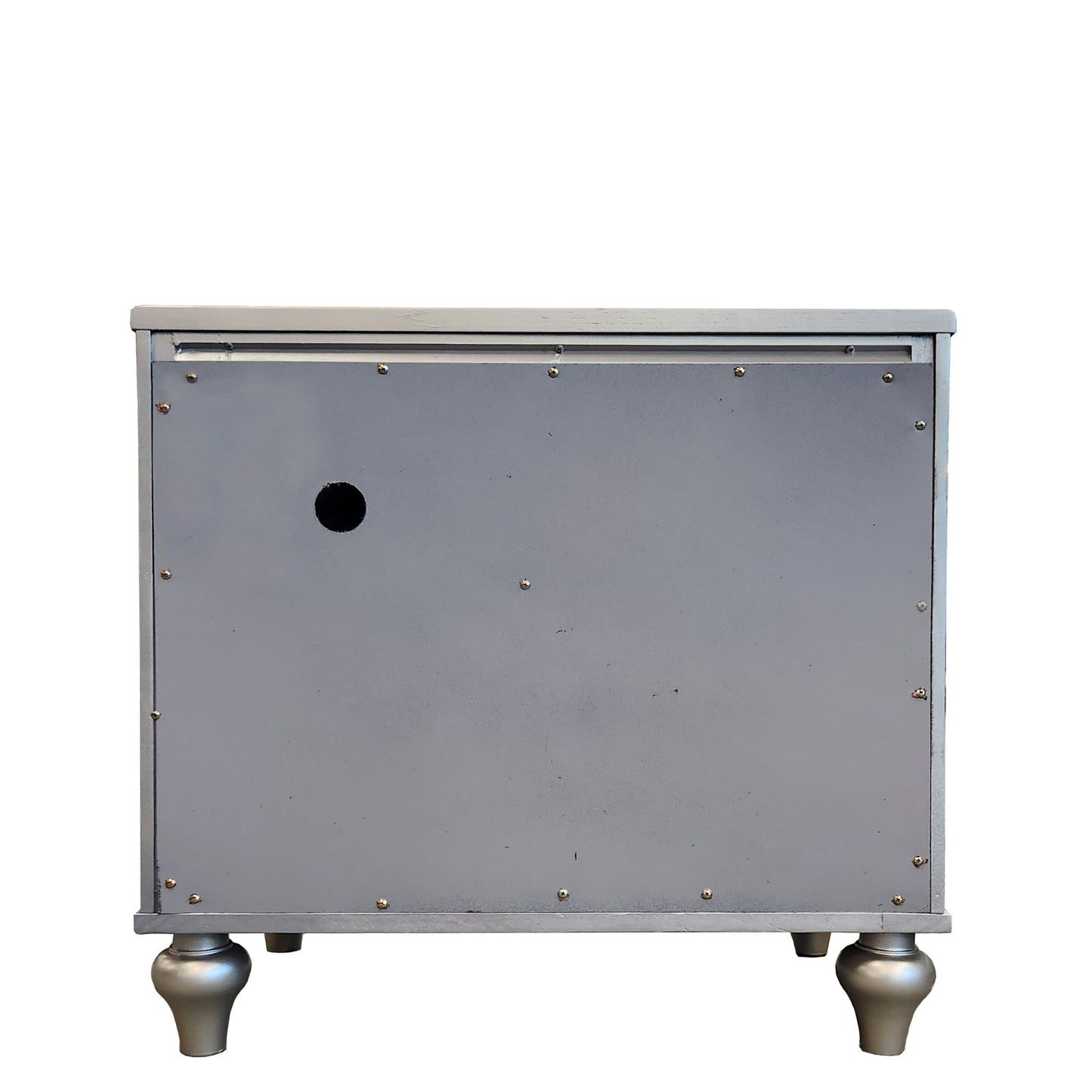 2 Drawer Nightstand With Diamond Patterned Fronts - Silver - The Sleep Loft - Online Mattress Showroom NYC