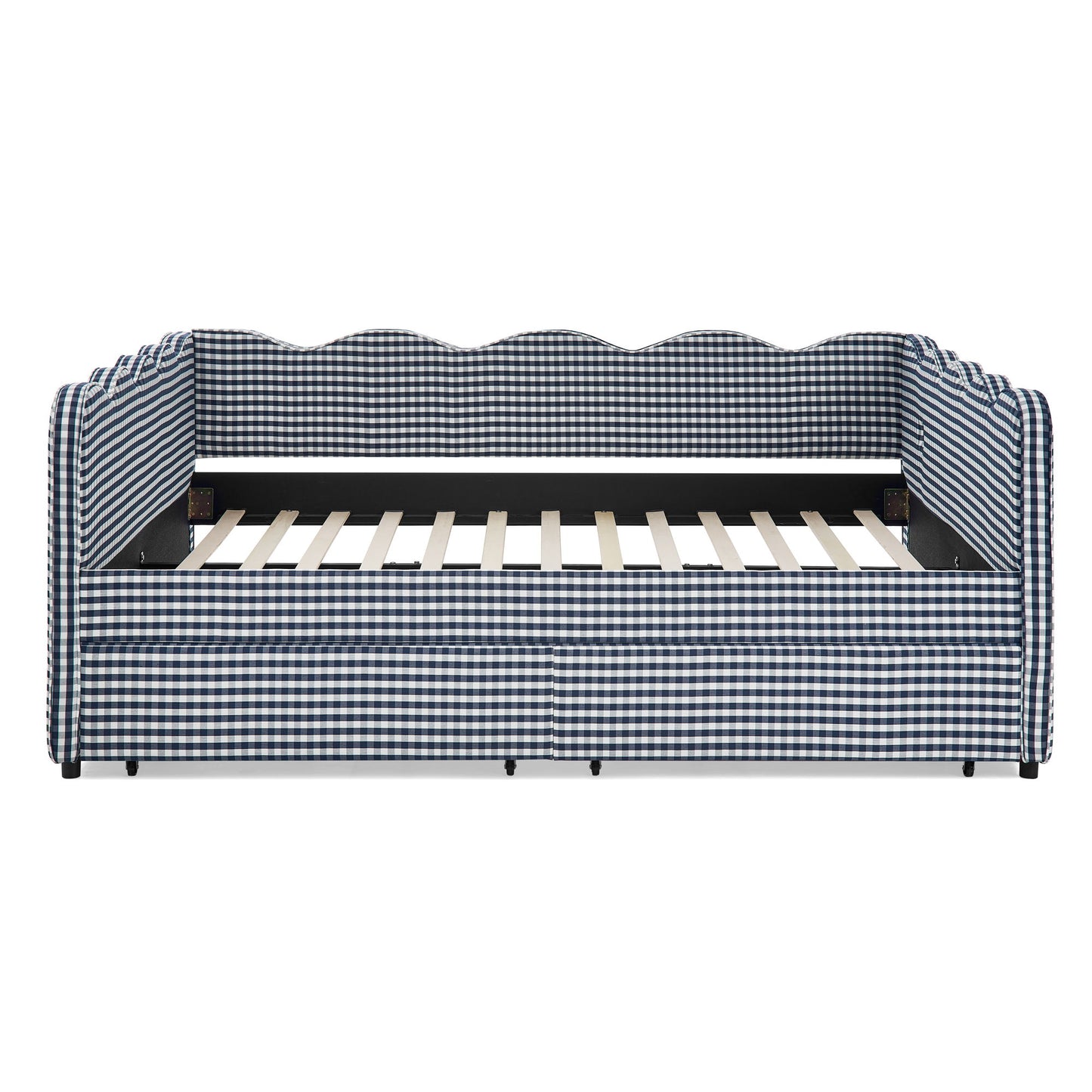 Gingham Daybed With USB Charging Port, Wave-Shaped Design - The Sleep Loft - Online Mattress Showroom NYC