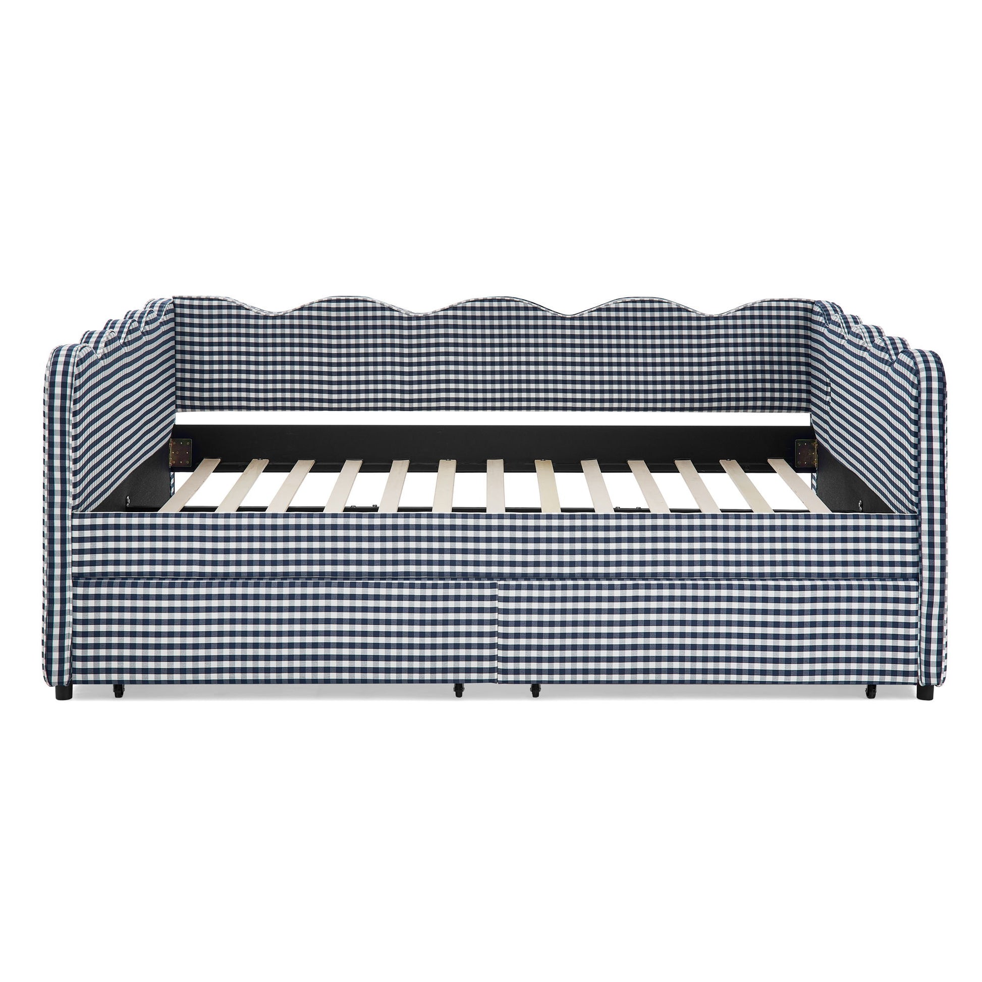 Gingham Daybed With USB Charging Port, Wave-Shaped Design - The Sleep Loft - Online Mattress Showroom NYC
