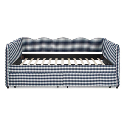 Gingham Daybed With USB Charging Port, Wave-Shaped Design - The Sleep Loft - Online Mattress Showroom NYC