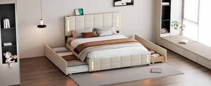 Upholstered Platform Bed With Trundle & Drawers - The Sleep Loft - Online Mattress Showroom NYC