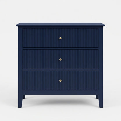 Fluted 3 Drawer Nightstand With Soft Close Slides