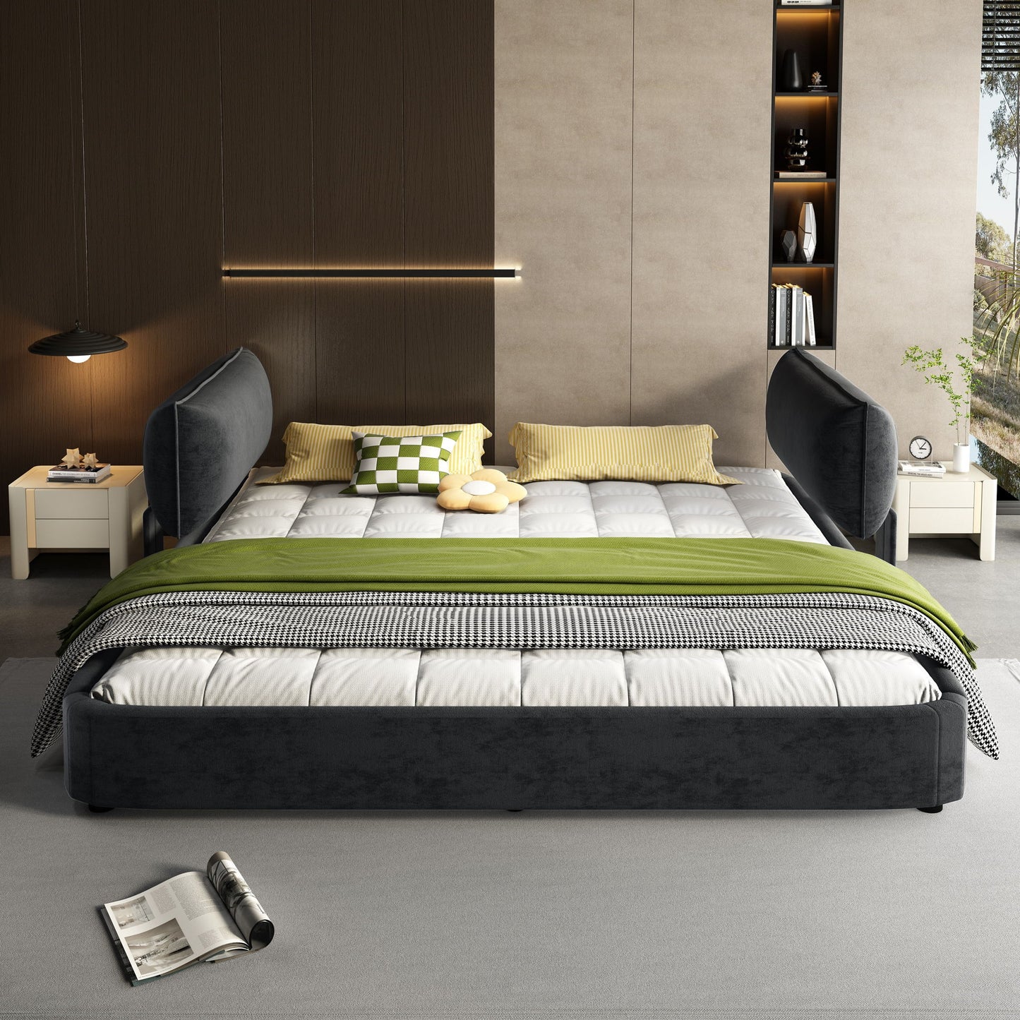 Cloud Bed Frame With Oversized Padded Movable Headboard - The Sleep Loft - Online Mattress Showroom NYC