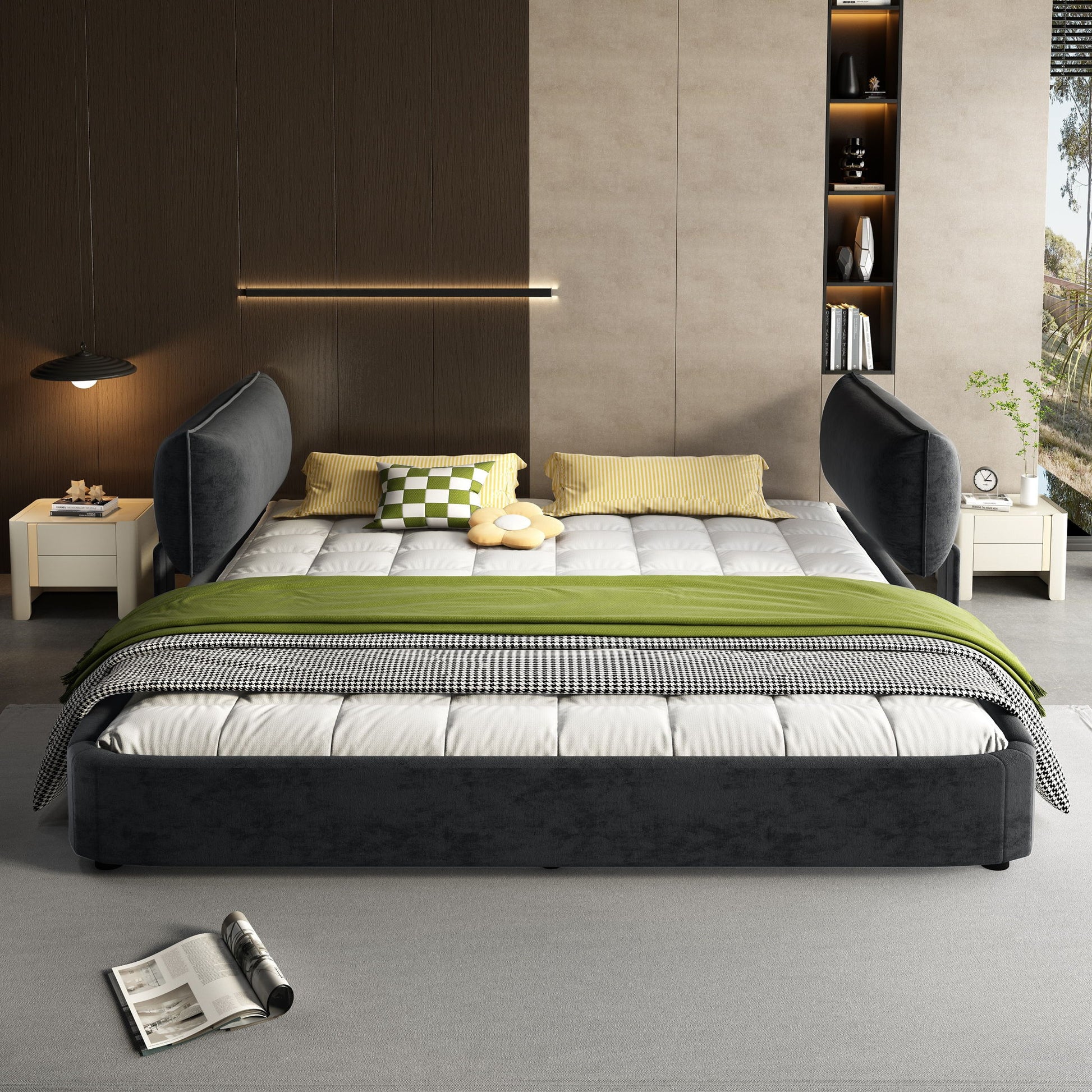 Cloud Bed Frame With Oversized Padded Movable Headboard - The Sleep Loft - Online Mattress Showroom NYC