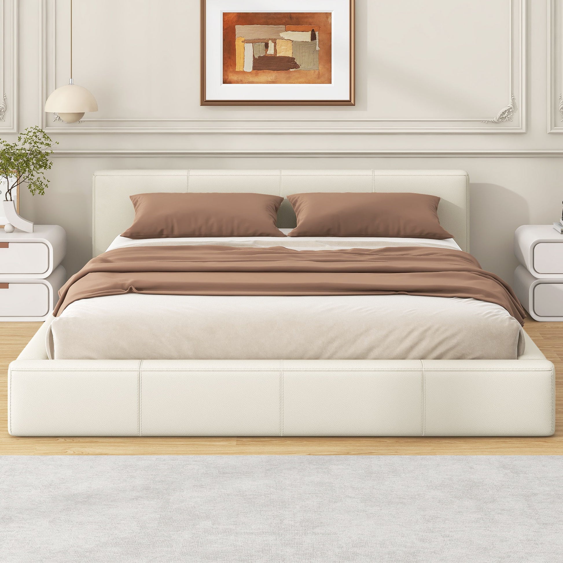 Stylish Upholstered Bed With Birch Wood Frame - The Sleep Loft - Online Mattress Showroom NYC