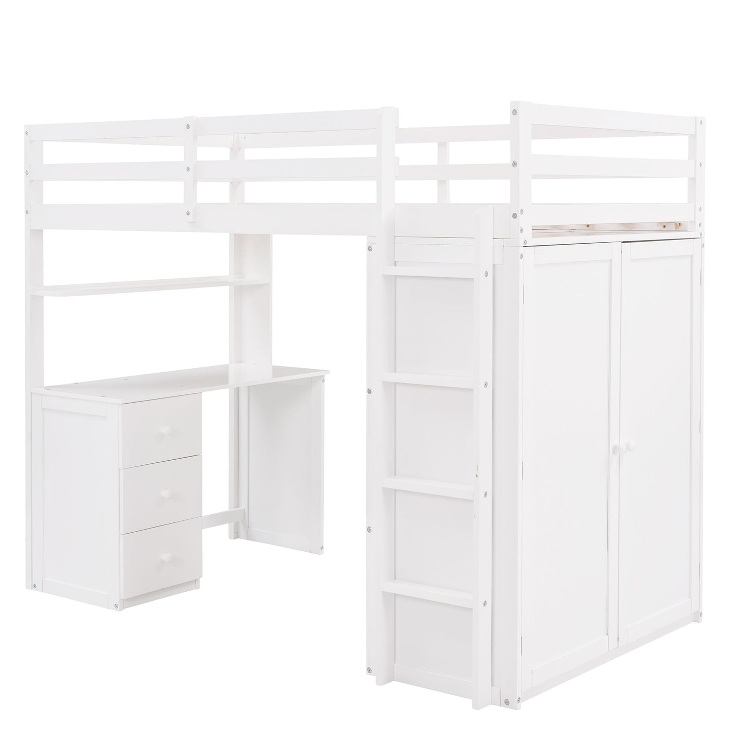 Loft Bed With Drawers, Desk, And Wardrobe - The Sleep Loft - Online Mattress Showroom NYC