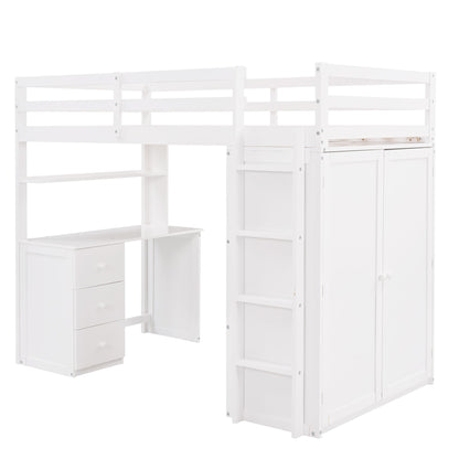 Loft Bed With Drawers, Desk, And Wardrobe - The Sleep Loft - Online Mattress Showroom NYC