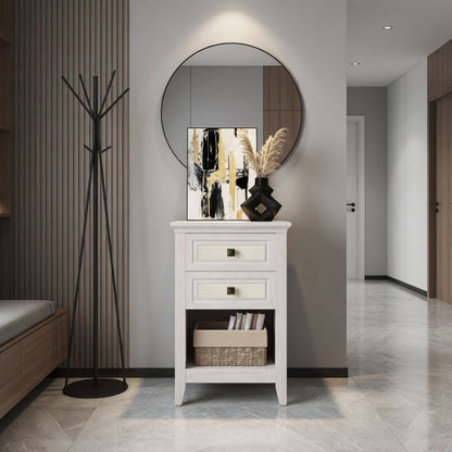 Nightstand With 2 Drawers Bedside Table