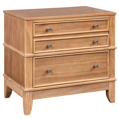 Hazel 3 Drawer Hazel 3 Drawer Side Table For Living Room, Hallway, Entryway - Natural - The Sleep Loft - Online Mattress Showroom NYC