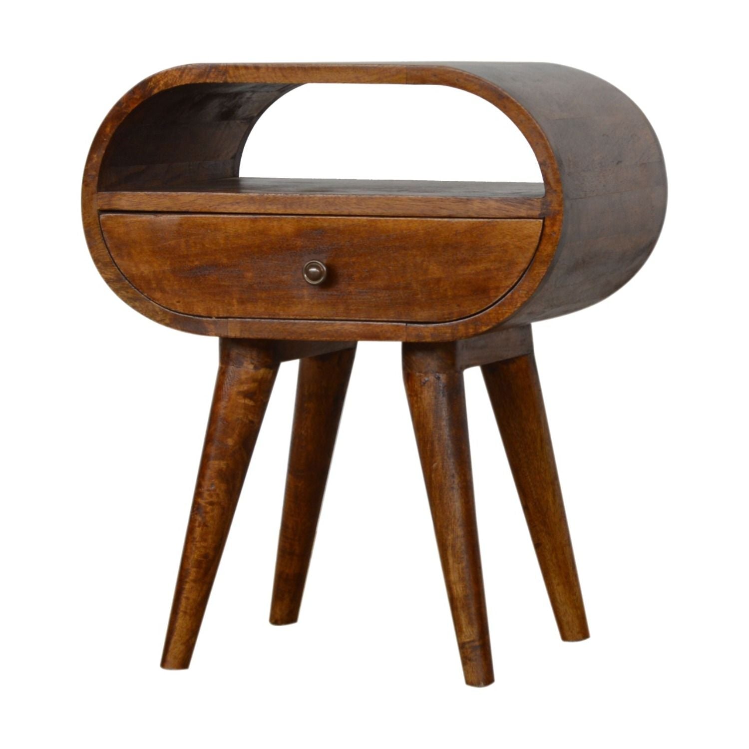 Circular Open Bedside Nightstand - The Sleep Loft - Online Mattress Showroom NYC