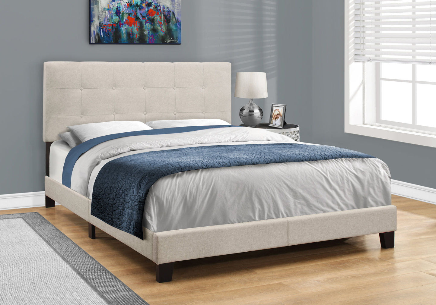 Bed, Upholstered, Frame Only, Transitional - The Sleep Loft - Online Mattress Showroom NYC