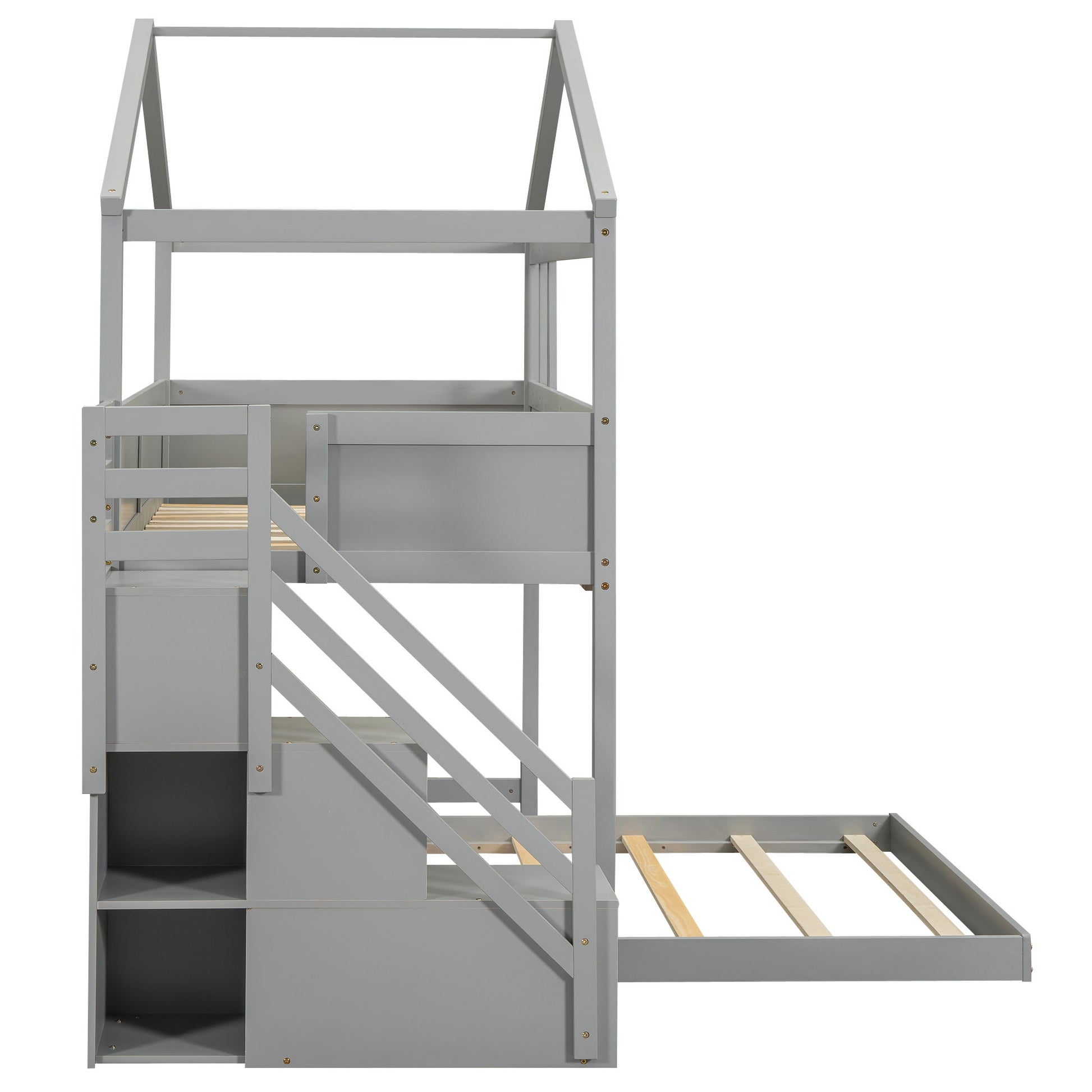 House Style Bunk Bed With Storage Staircase And board - The Sleep Loft - Online Mattress Showroom NYC