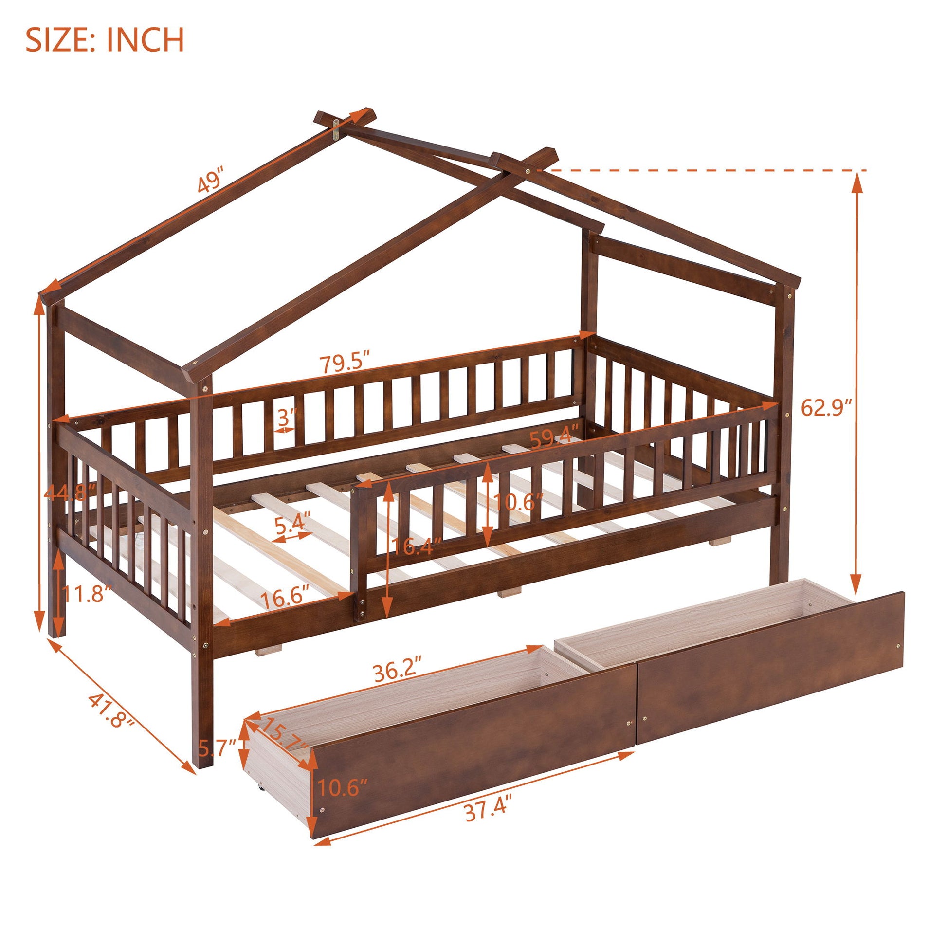 House Bed With 2 Drawers - The Sleep Loft - Online Mattress Showroom NYC