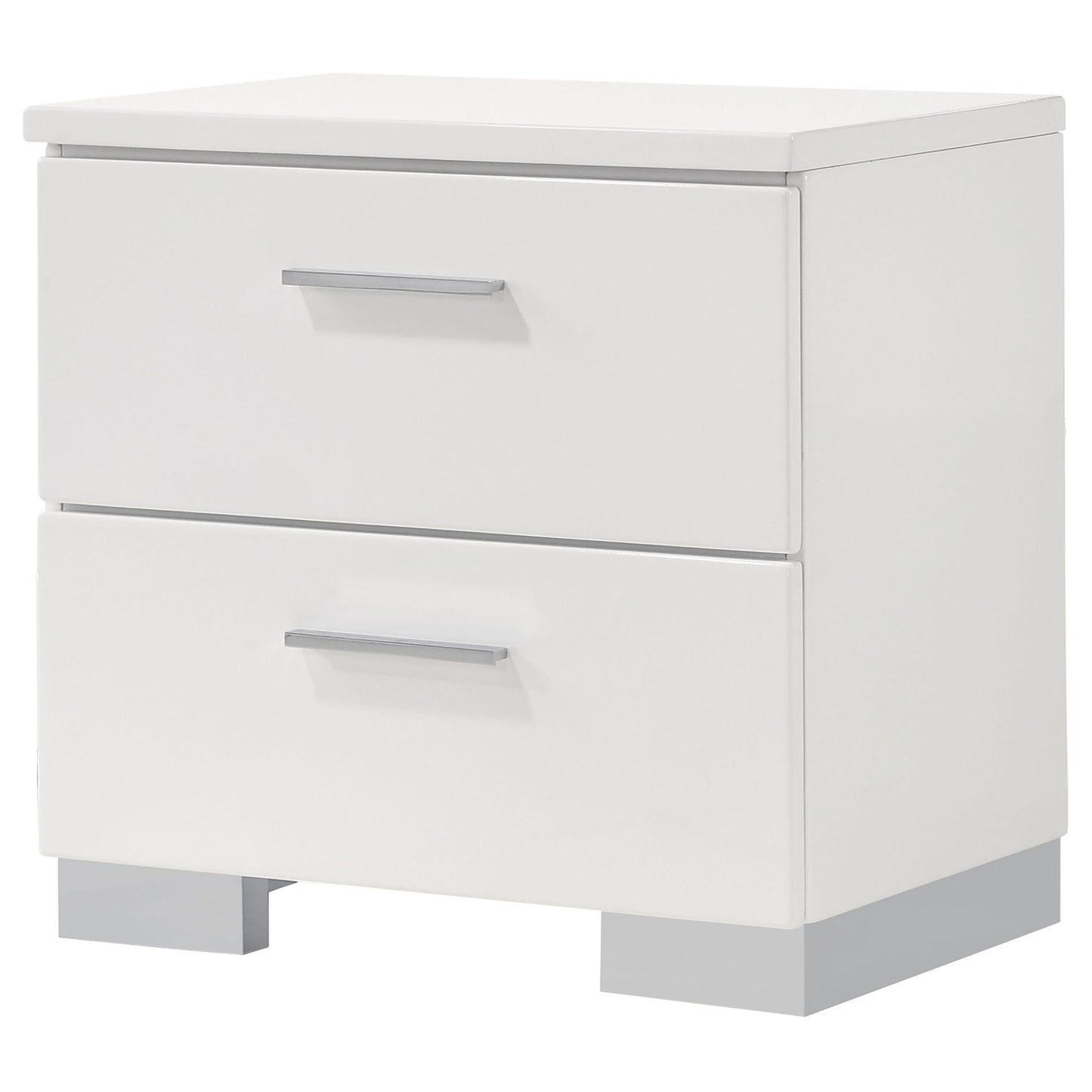 Dulcey - 2 Drawer Nightstand - Gloss White - The Sleep Loft - Online Mattress Showroom NYC