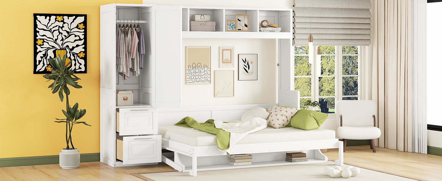 Murphy Wall Bed With Closet And Drawers - The Sleep Loft - Online Mattress Showroom NYC