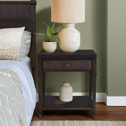Kenna - Nightstand With Storage - Dark Coffee - The Sleep Loft - Online Mattress Showroom NYC