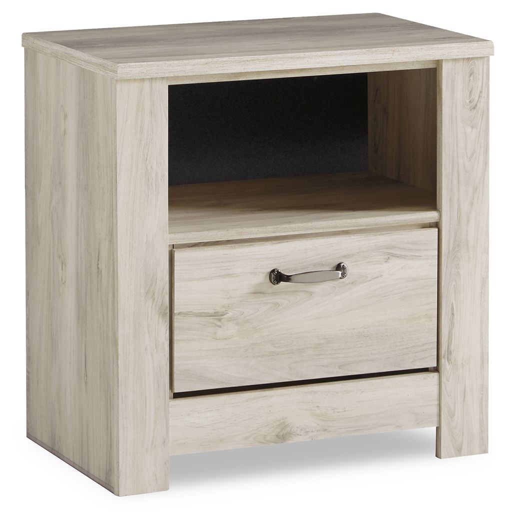 Bellaby - One Drawer Night Stand - Whitewash - The Sleep Loft - Online Mattress Showroom NYC