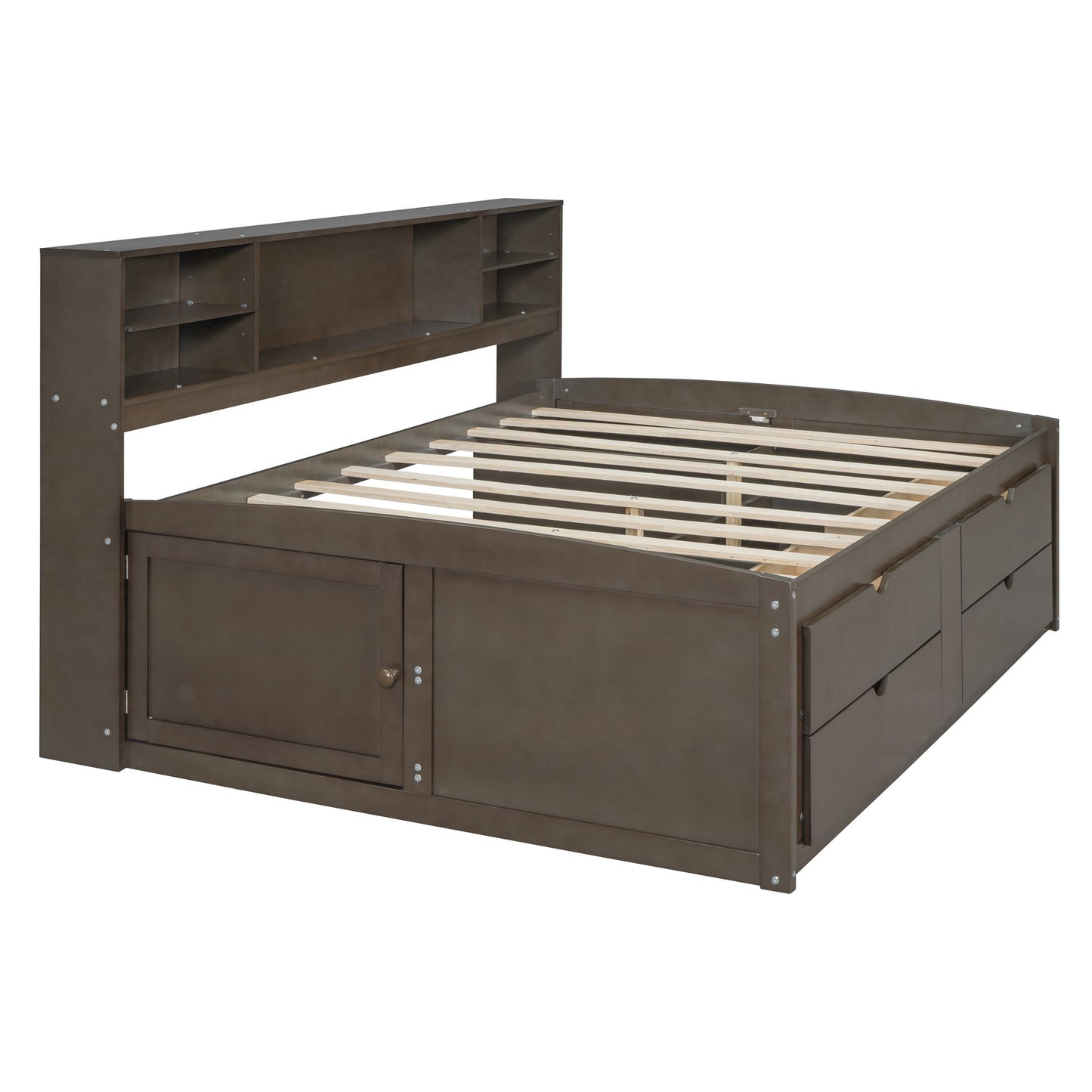 Daybed With 2 Bedside Cabinets, Upper Shelves And 4 Drawers - The Sleep Loft - Online Mattress Showroom NYC