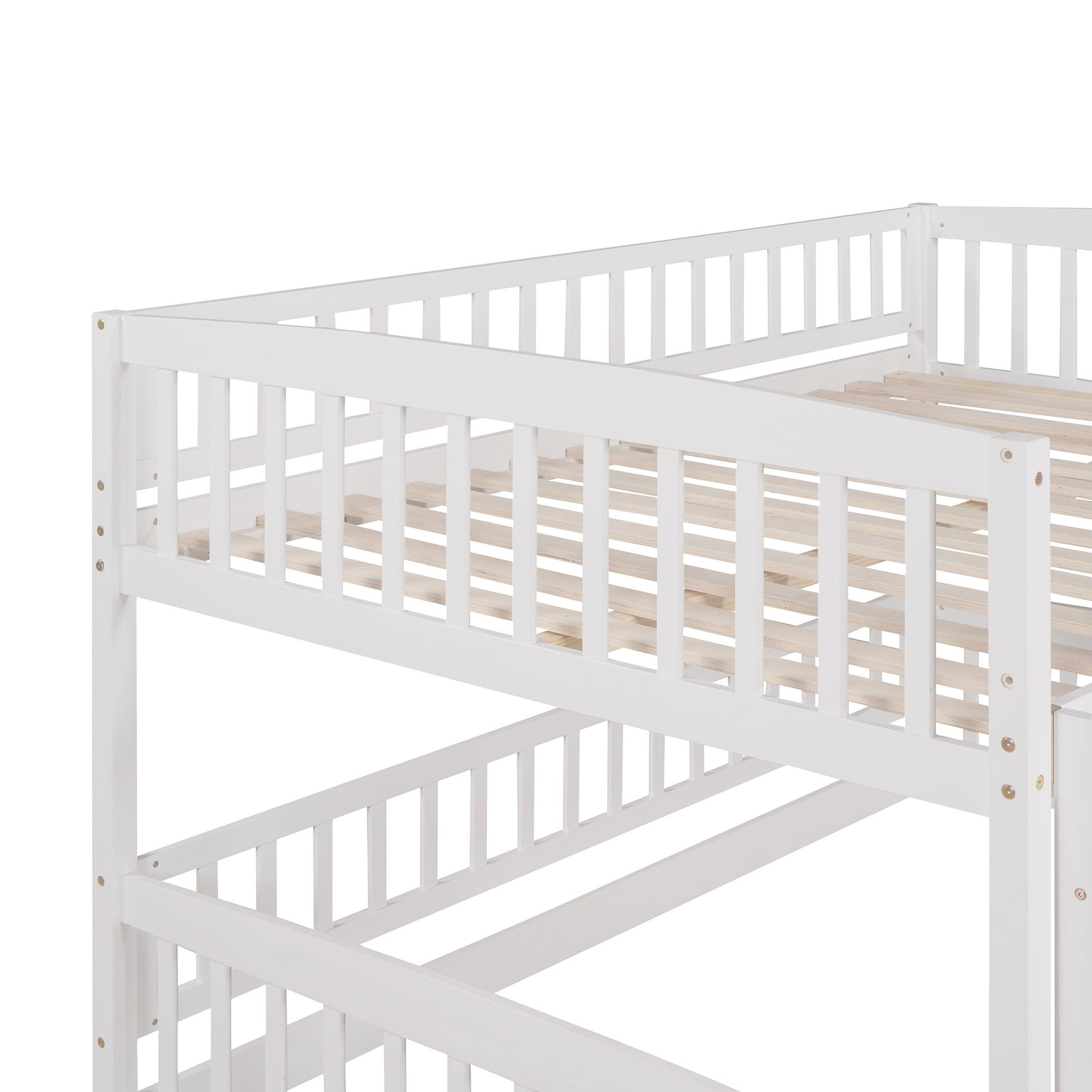 Low Bunk Bed With Slide, Fence And Ladder - The Sleep Loft - Online Mattress Showroom NYC