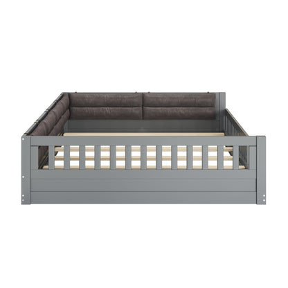 Upholstered Platform Bed With Guardrail And Pillow - The Sleep Loft - Online Mattress Showroom NYC