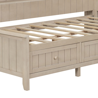 Daybed With Storage Shelves And 3 Drawers - The Sleep Loft - Online Mattress Showroom NYC