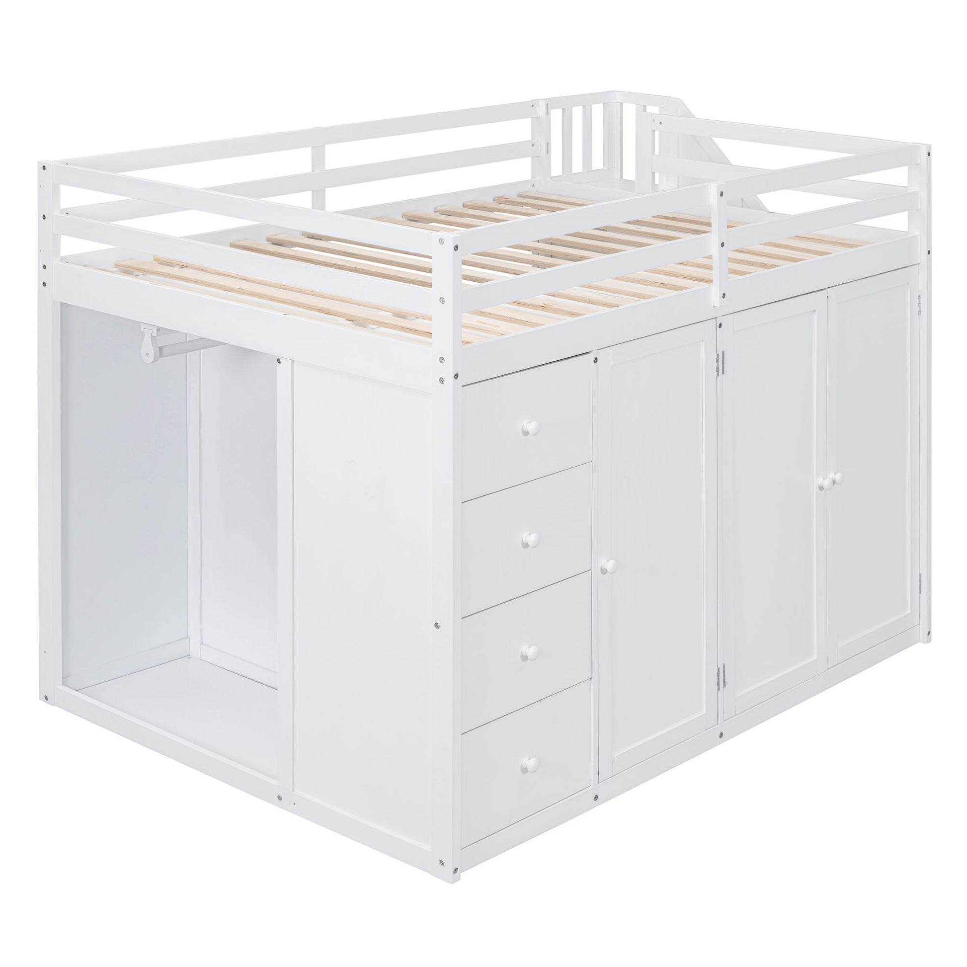 Loft Bed With Built In Wardrobes, Cabinets And Drawers - The Sleep Loft - Online Mattress Showroom NYC