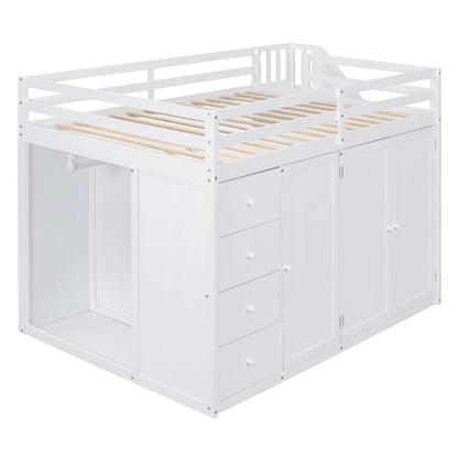 Loft Bed With Built In Wardrobes, Cabinets And Drawers - The Sleep Loft - Online Mattress Showroom NYC