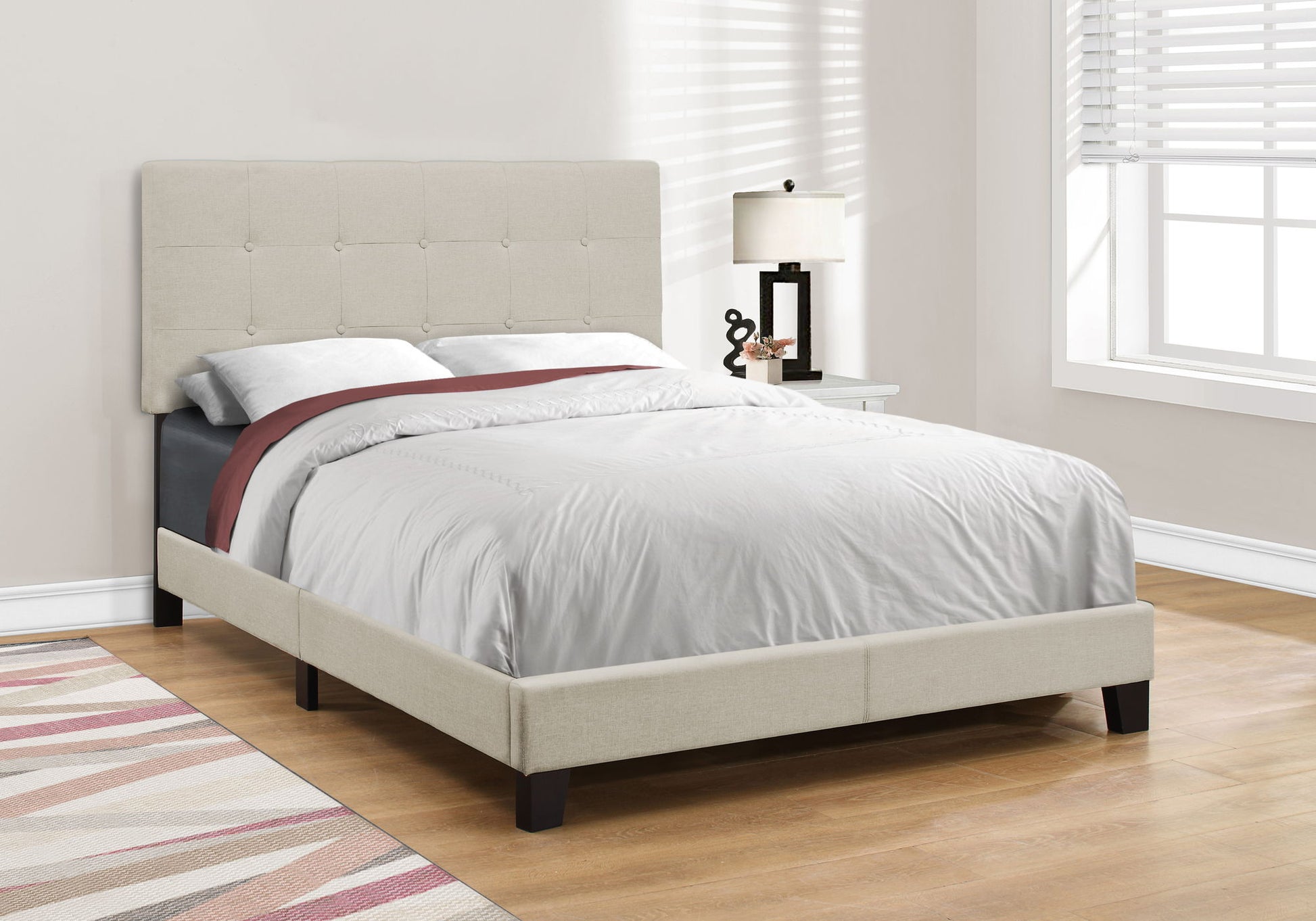 Bed, Upholstered, Frame Only, Transitional - The Sleep Loft - Online Mattress Showroom NYC