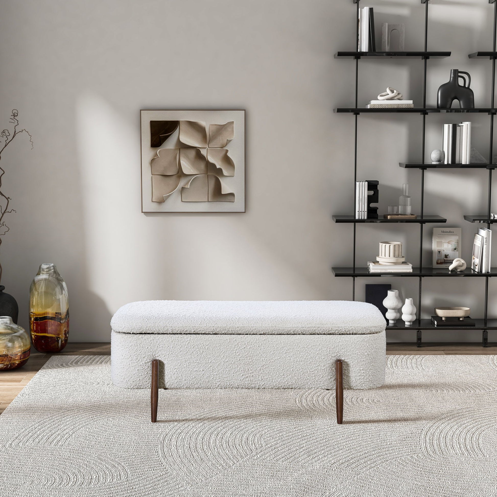 Sarna - Storage Bench - Ivory - The Sleep Loft - Online Mattress Showroom NYC