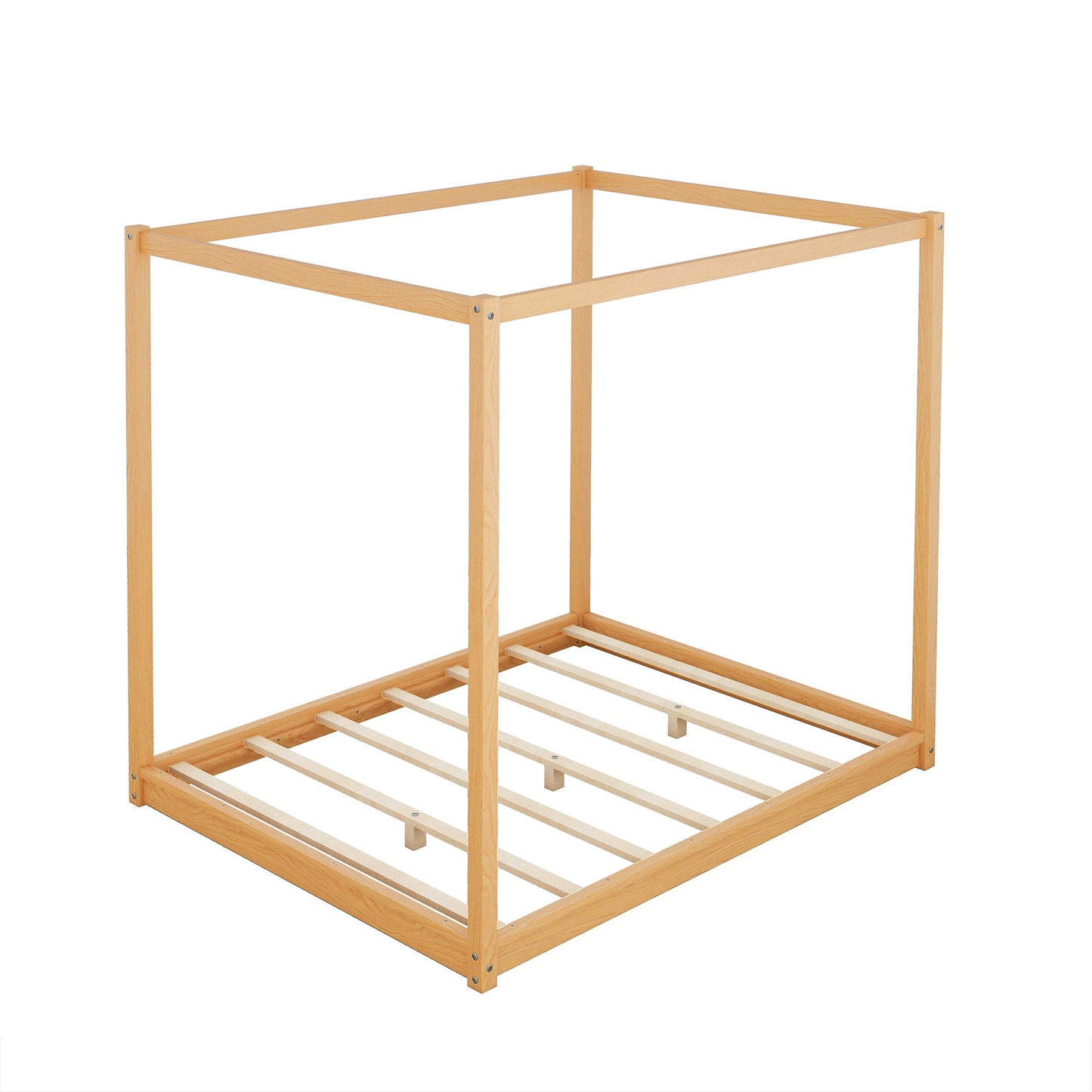 Wood Canopy Platform Bed With Support Legs And Airflow Slats - The Sleep Loft - Online Mattress Showroom NYC