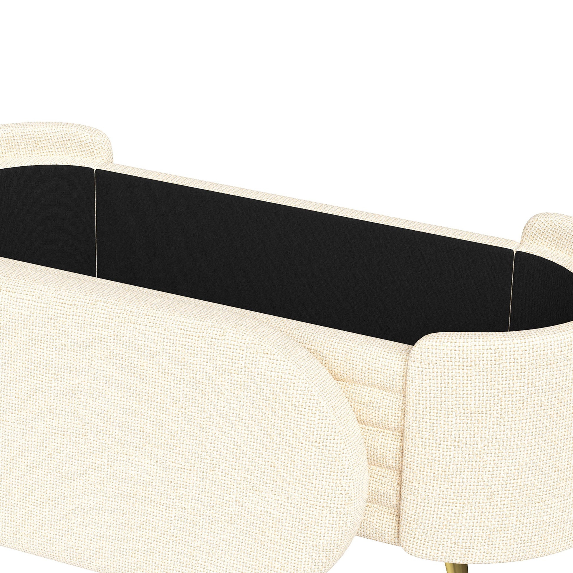 Modern Oval Storage Ottoman With Upholstery - The Sleep Loft - Online Mattress Showroom NYC