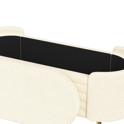 Modern Oval Storage Ottoman With Upholstery - The Sleep Loft - Online Mattress Showroom NYC