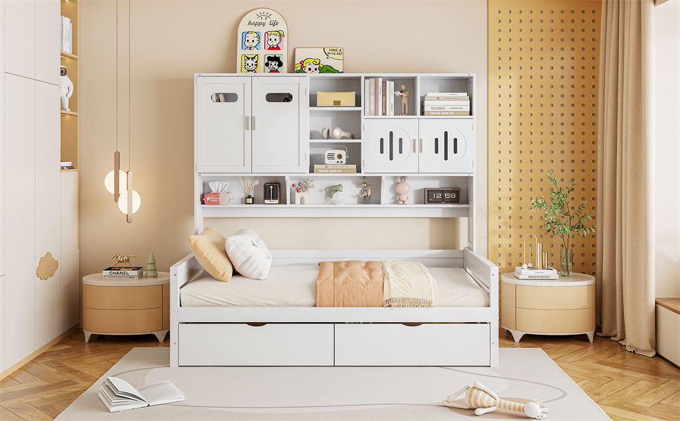 Daybed With All-In-One Cabinet And Shelf - The Sleep Loft - Online Mattress Showroom NYC