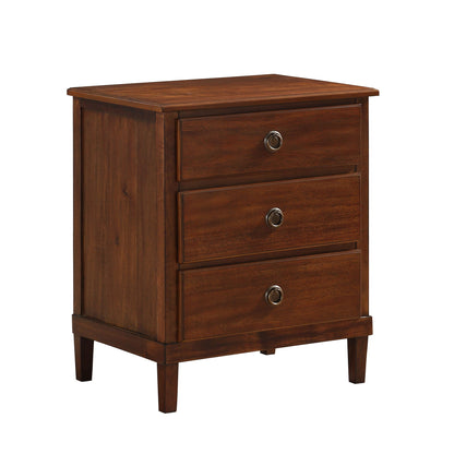Chamberlin - 3 Drawer Nightstand - Brown - The Sleep Loft - Online Mattress Showroom NYC