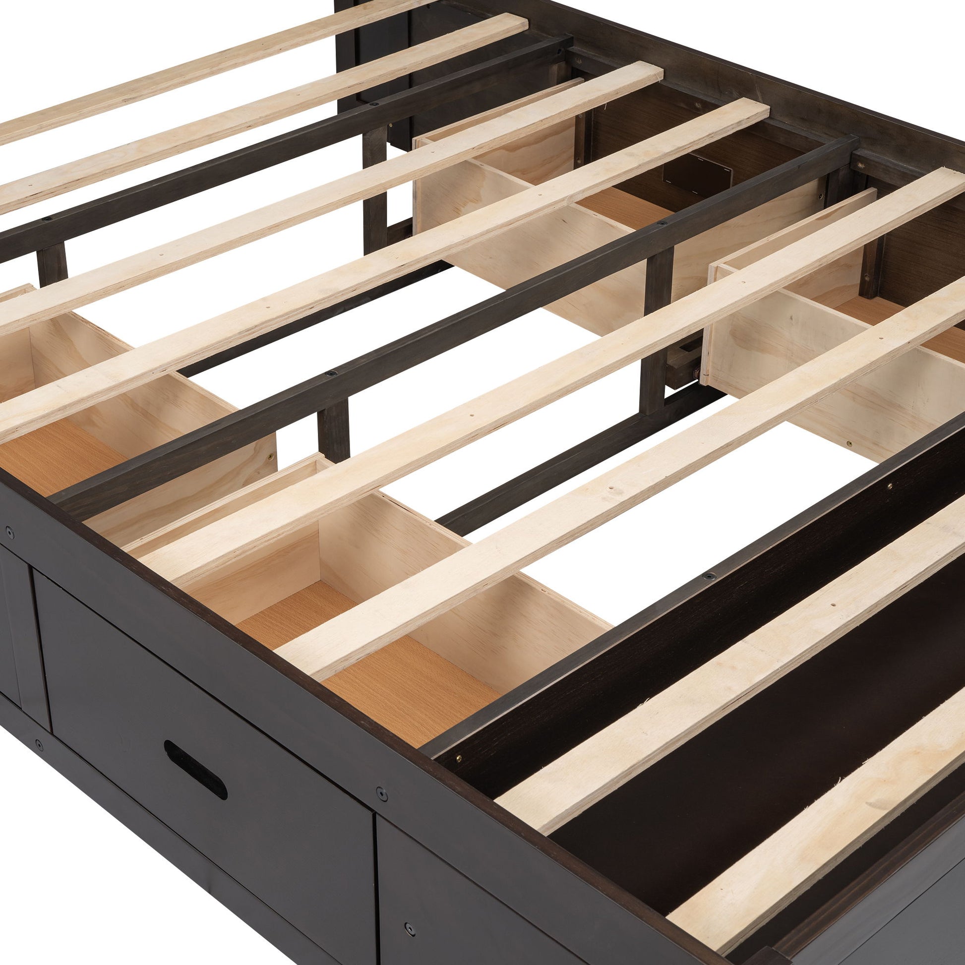 Platform Bed With Storage Headboard, Shoe Rack And 4 Drawers - The Sleep Loft - Online Mattress Showroom NYC