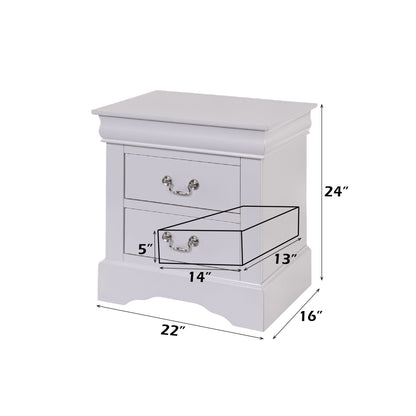 Louis Philippe III - Sleek Design Nightstand - The Sleep Loft - Online Mattress Showroom NYC