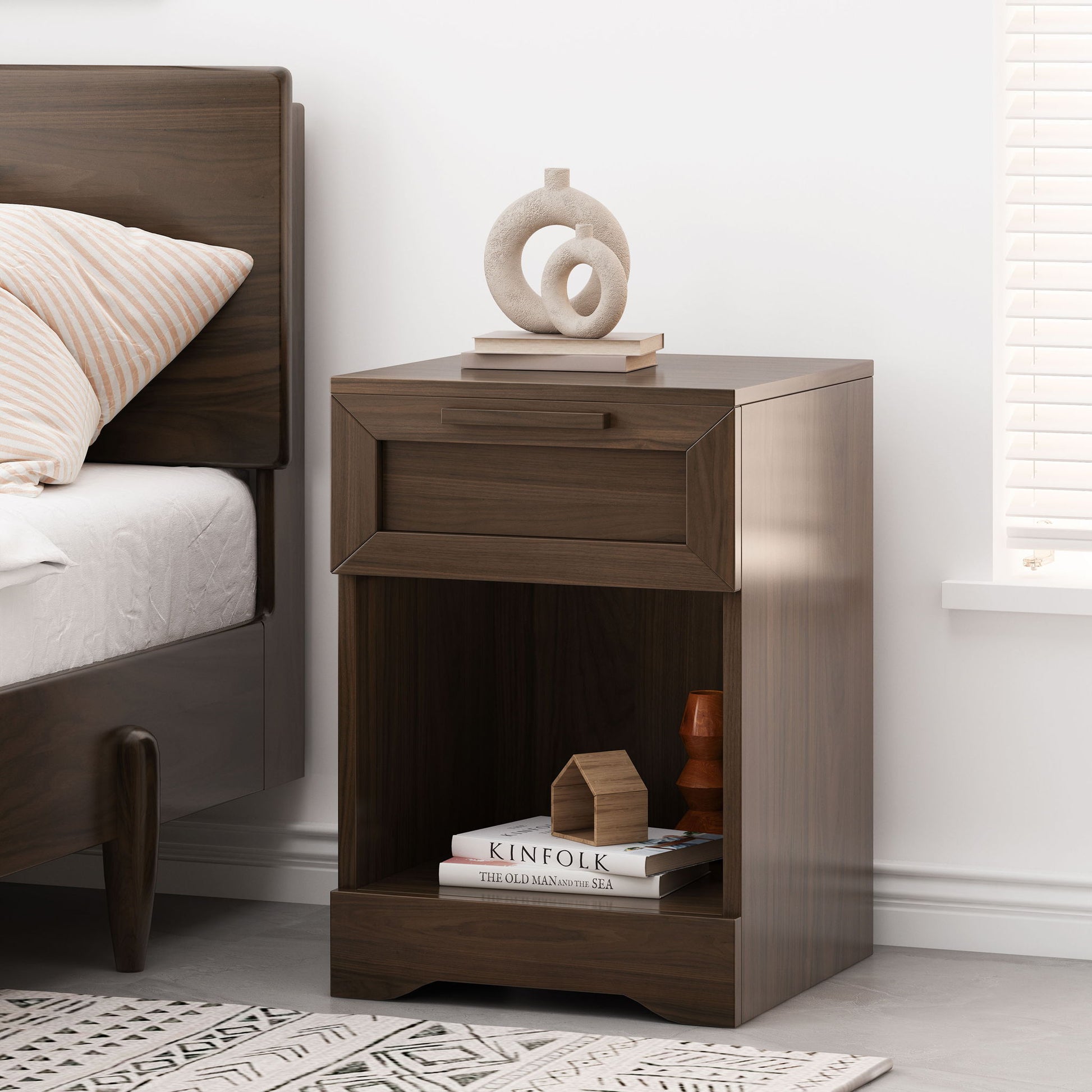 Broxon - Rustic Drawer Nightstand - The Sleep Loft - Online Mattress Showroom NYC