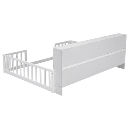 Floor Bed With Side Bookcase, Shelves, Guardrails - The Sleep Loft - Online Mattress Showroom NYC